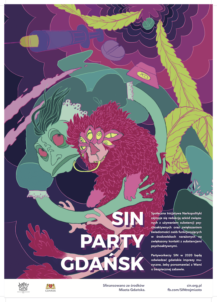 Plakat SIN Party Gdańsk